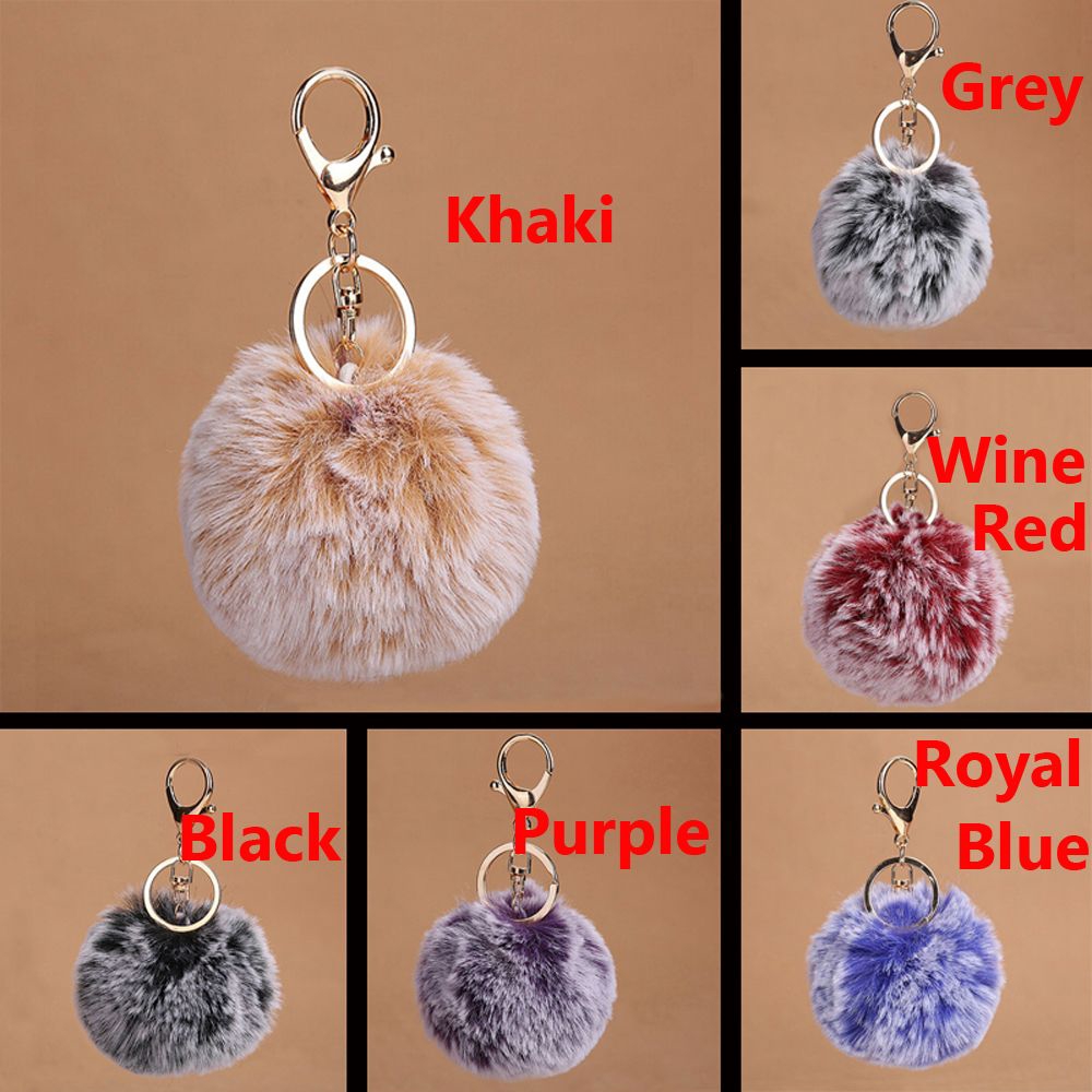 Móc khóa hình cục bông nhiều màu sắc dễ thương