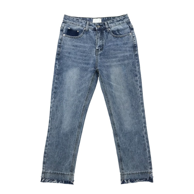 Quần Baggy Jean sước  - gấu chân 2 tầng