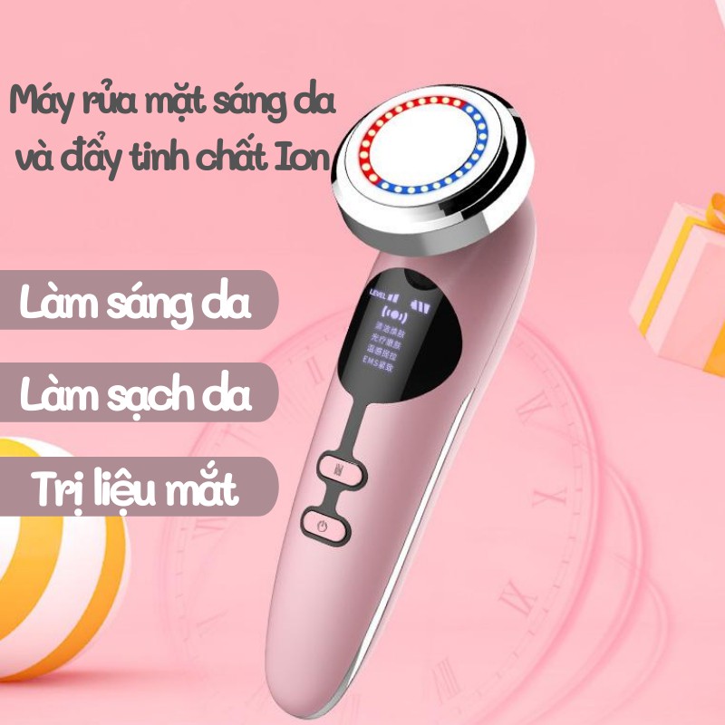 Máy rửa mặt, massage mặt, mắt, se khít lỗ chân lông [LOẠI1] 2151 và 007 Mờ Nếp Nhăn, Sáng Da, Trị Mụn Bảo hành 12 tháng