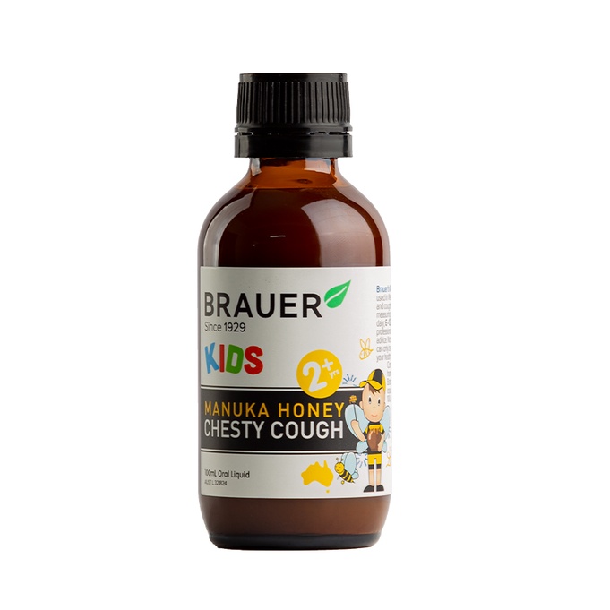 Brauer Chesty Cough Giảm Ho Có Đờm Dạng Lỏng cho bé 2 tuổi trở lên (100ml) - mẫu mới