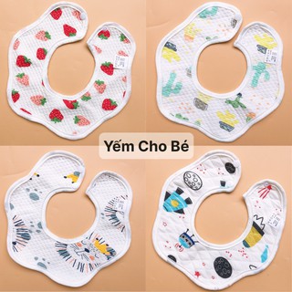 Yếm dãi, yếm ăn dặm tròn xoay 360 cho bé chất liệu cotton mềm mịn thấm hút tốt nhiều màu sắc đáng yêu - 𝐘𝟔𝟓