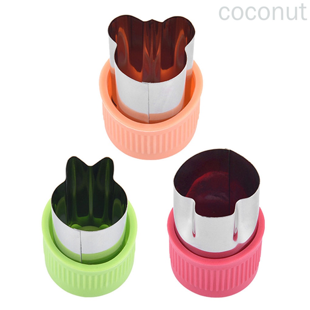 Set 3 khuôn cắt tạo hình trái cây/ rau củ quả bằng thép không gỉ tiện dụng