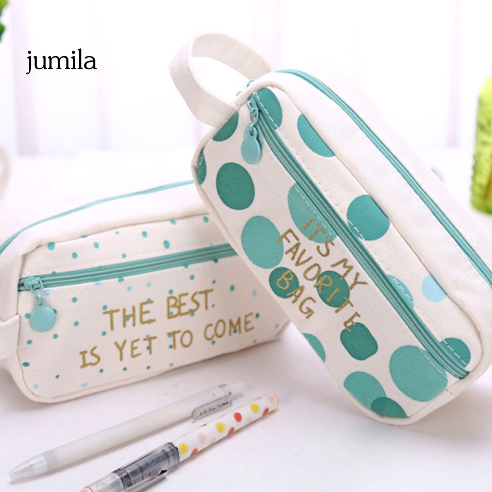 Túi canvas cỡ lớn đựng bút sắp xếp văn phòng phẩm gọn gàng cho học sinh