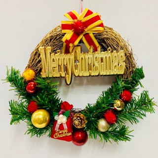 Vòng nguyệt quế treo cửa trang trí Noel 25cm
