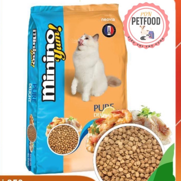 HCM- (Bao lớn 15kg và 7kg)- Minino Thức ăn viên cao cấp cho mèo mọi lứa tuổi (bao 32 gói và bao 20 gói)