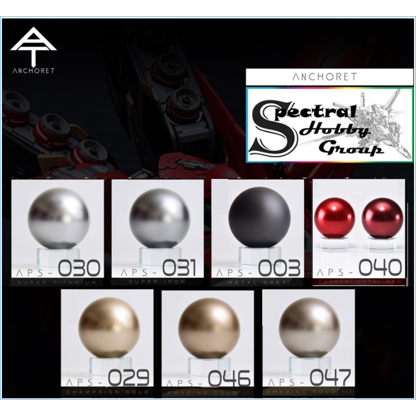 Sơn mô hình Anchoret Metallic paint color Gold / Iron / Silver series