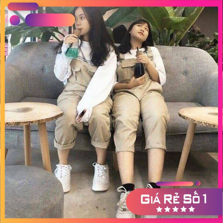 [RẺ VÔ ĐỊCH] Quần Yếm Kaki Baggy 2 Túi Ngực 2 Màu Hot cực trẻ trung, dễ thương
