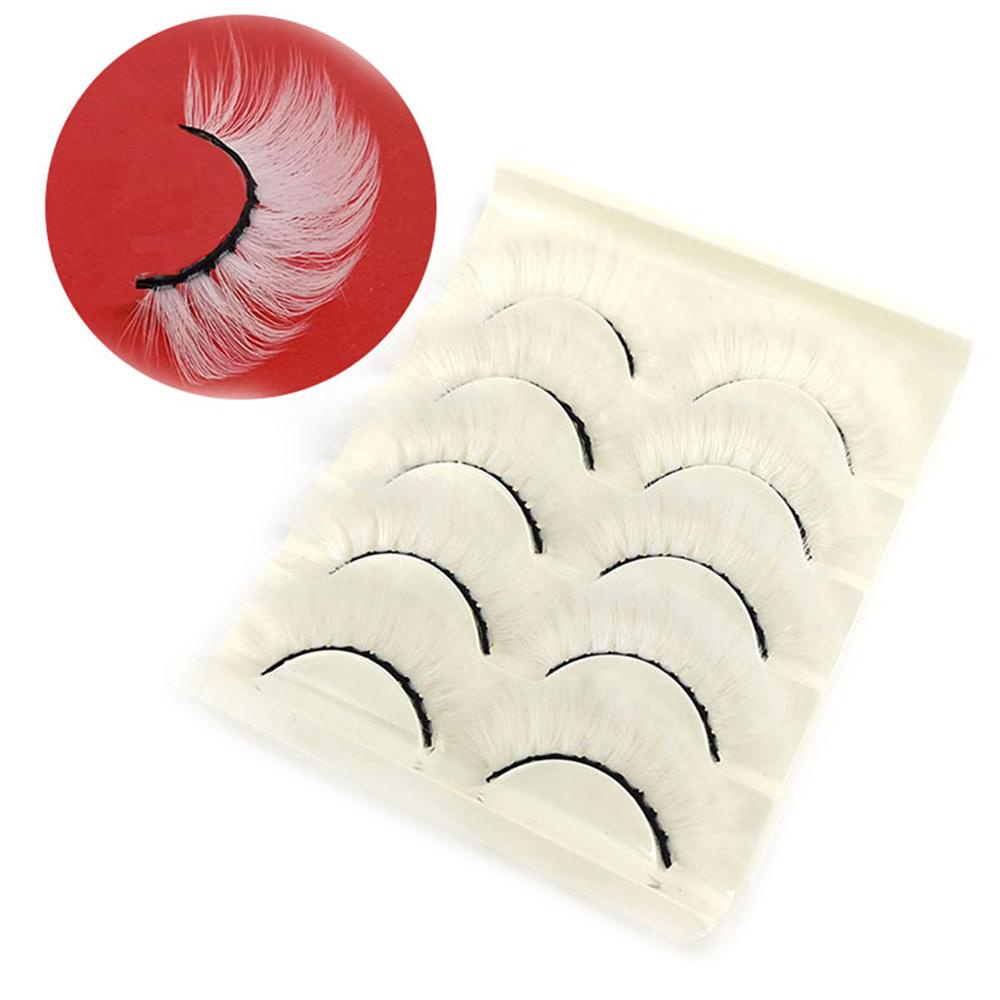 Bộ 5 Cặp Lông Mi Giả SKONHED Màu Trắng Thời Trang Cho Nữ