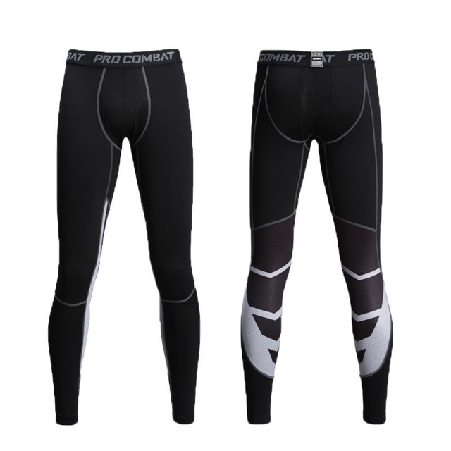 QUẦN GIỮ NHIỆT COMBAT PRO LEGGING NAM TẬP GYM BÓNG ĐÁ BÓNG RỔ CÓ HỌA TIẾT