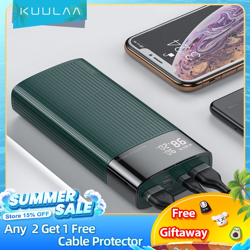 【50% OFF Voucher】KUULAA Pin dự phòng 20000mAh QC PD 3.0 Pin dự phòng sạc nhanh Pin sạc dự phòng USB 
