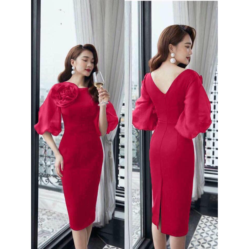 ĐẦM ÔM TAY VOAN KÈM BÔNG SANG TRỌNG | BigBuy360 - bigbuy360.vn