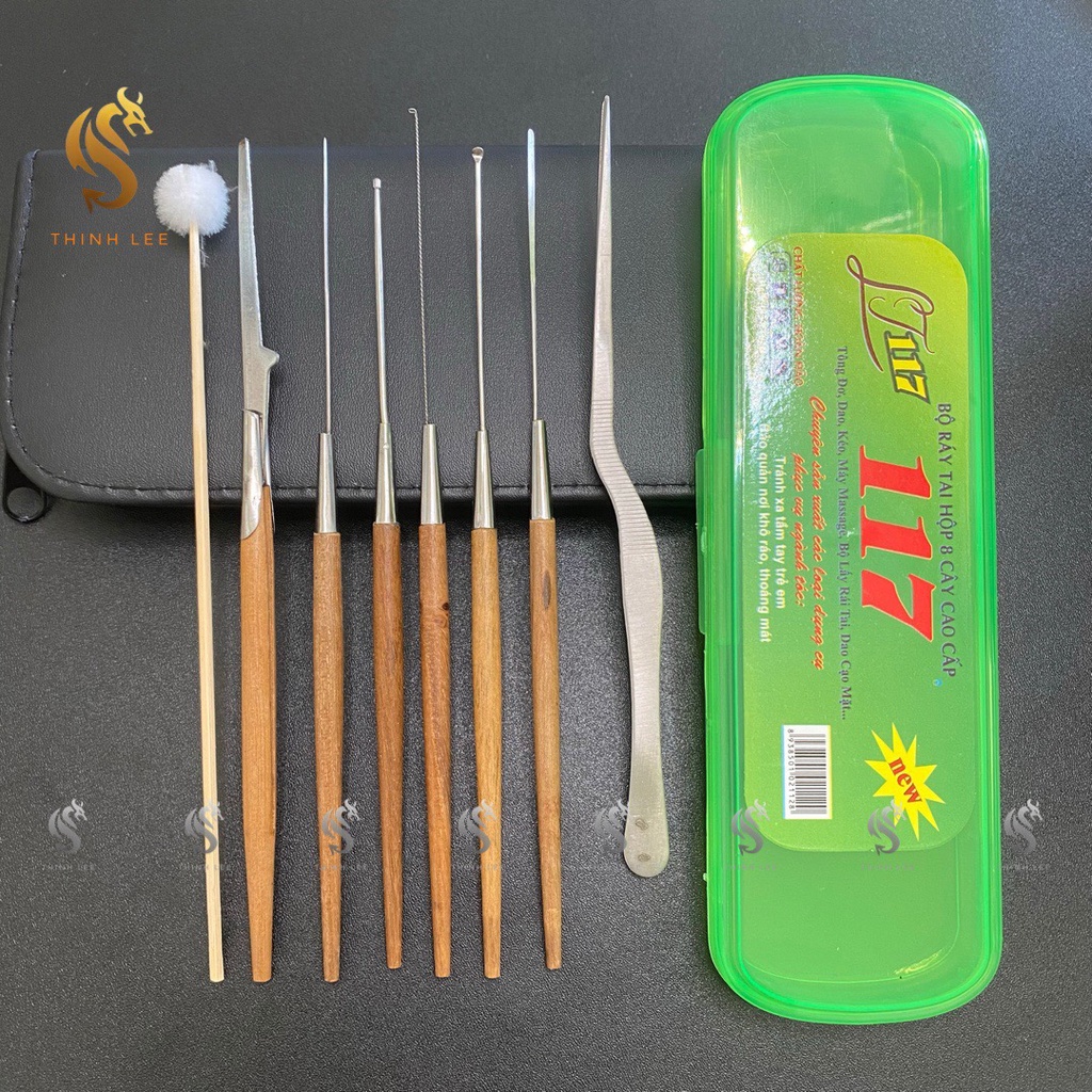 Bộ Dụng Cụ Lấy Ráy Tai 8 món kèm hộp nhựa - Chất Lượng