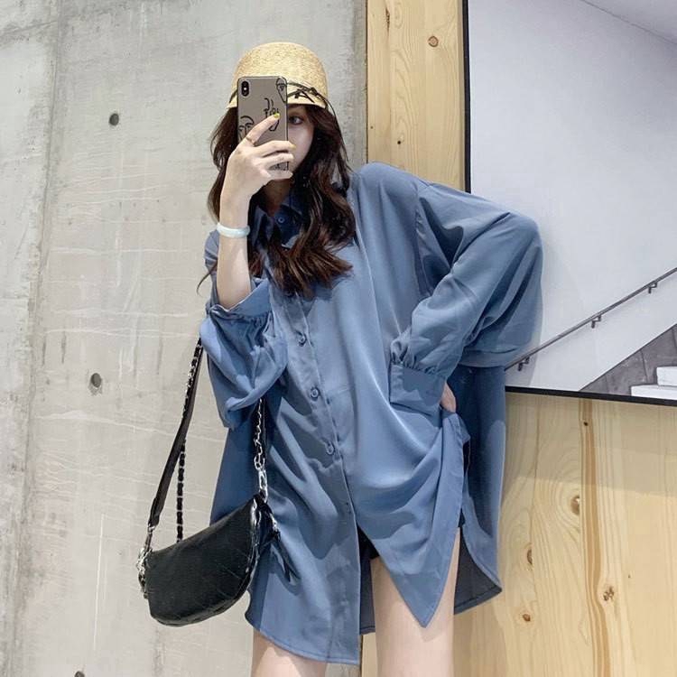 Áo sơ mi tay dài dáng rộng phong cách Hàn Quốc cổ điển dành cho phái nữ