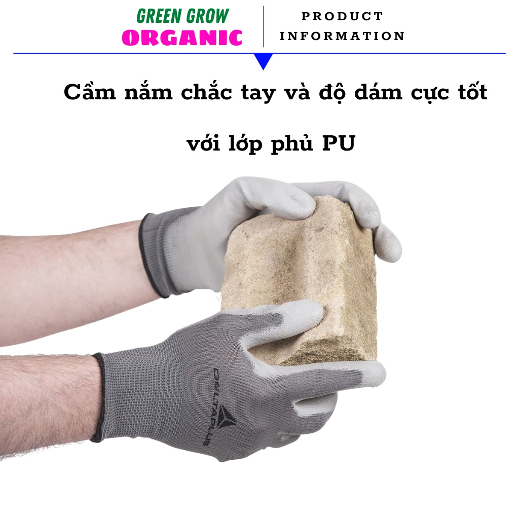 Găng tay làm vườn chống cắt Green Grow Organic, bao tay làm vườn chuyên dụng giúp bảo hộ bàn tay và tăng độ bám MS190