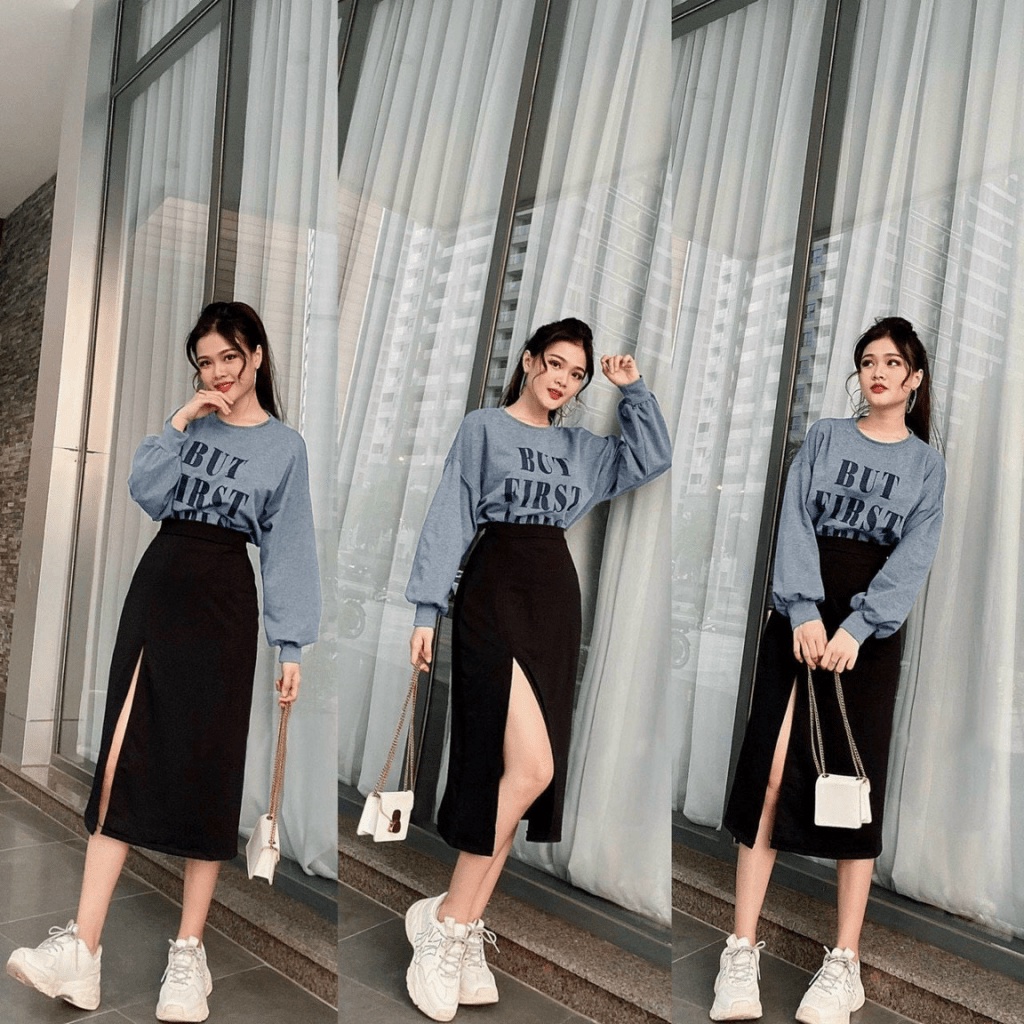 [SIÊU SALE]SET BỘ NỮ DÀI XẺ ĐÙI SANG CHẢNH , TÔN DÁNG CHO CÁC CHỊ EM