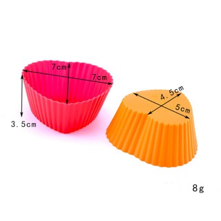 Set 10 khuôn cupcake silicon mẫu Tim