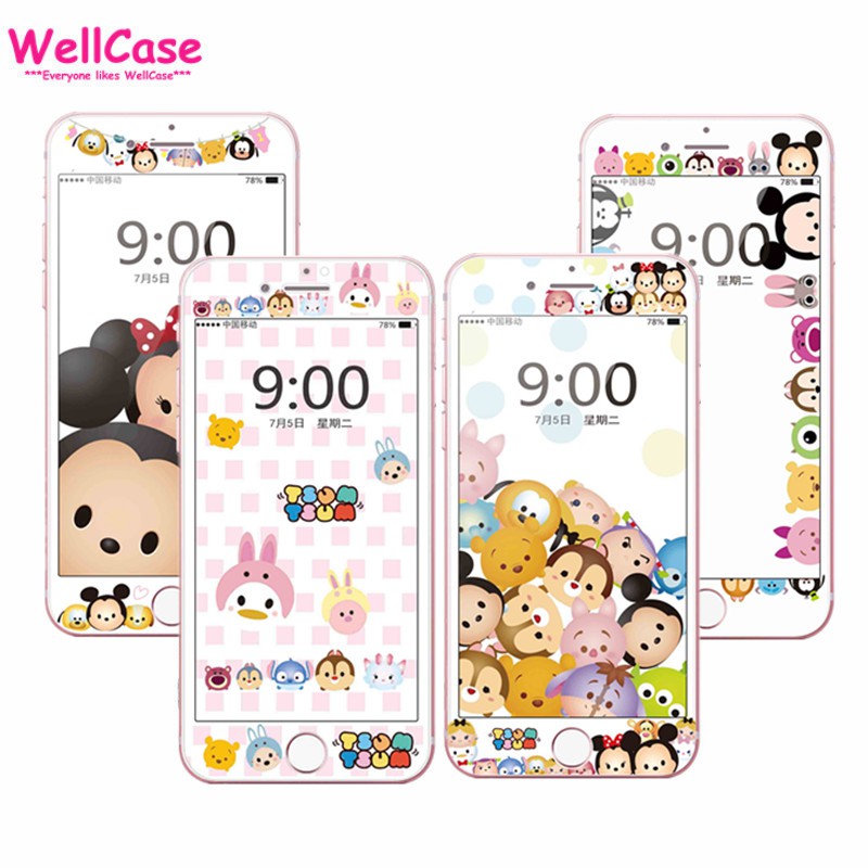 Kính Cường Lực Họa Tiết Hoạt Hình Disney Cho Iphone 7 8 7plus 8plus 6 6s 6splus Tempered Glass Film