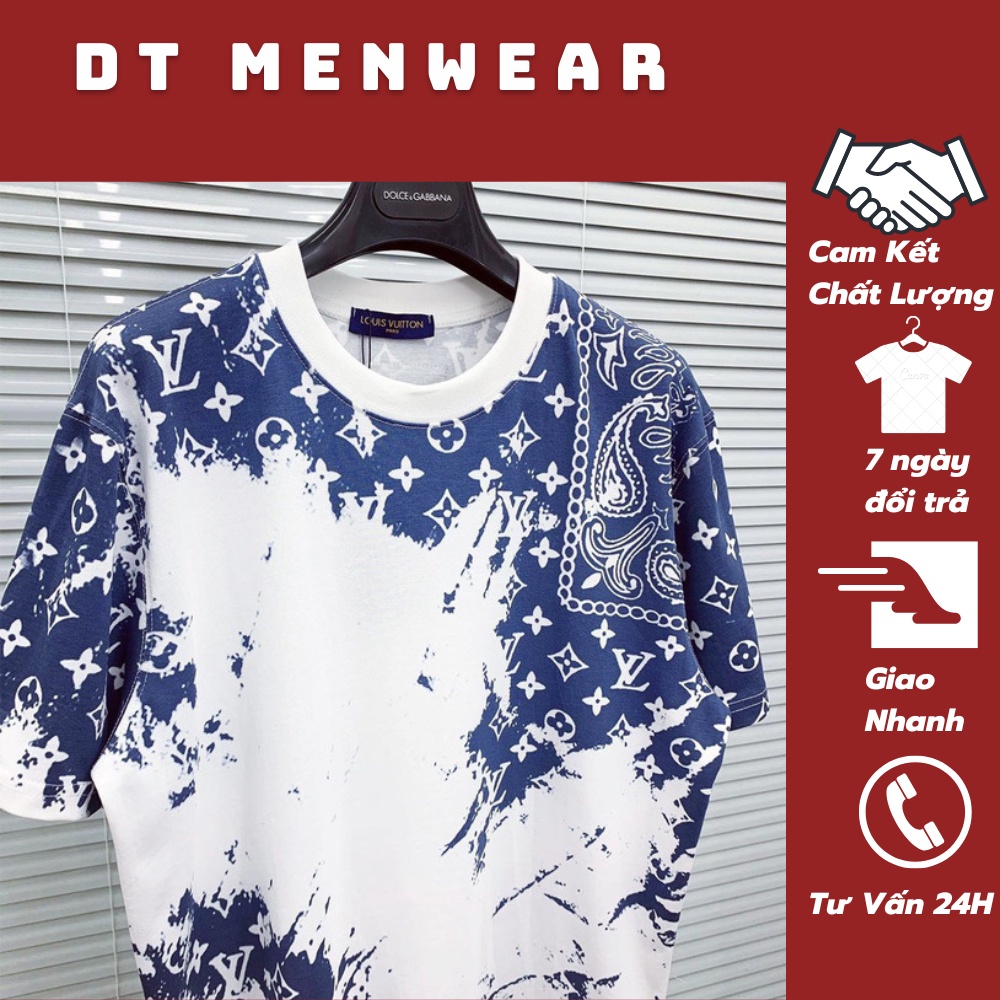 Áo Phông Nam Lv Họa Tiết Bắt Mắt - Áo Thun Nam Nữ Lv Chất Liệu Cotton Mát Mịn