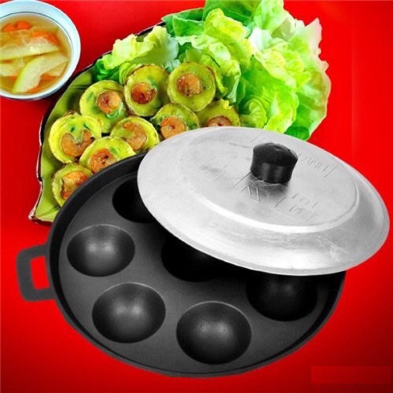 Khuôn bánh khọt chống dính 8 lỗ có nắp