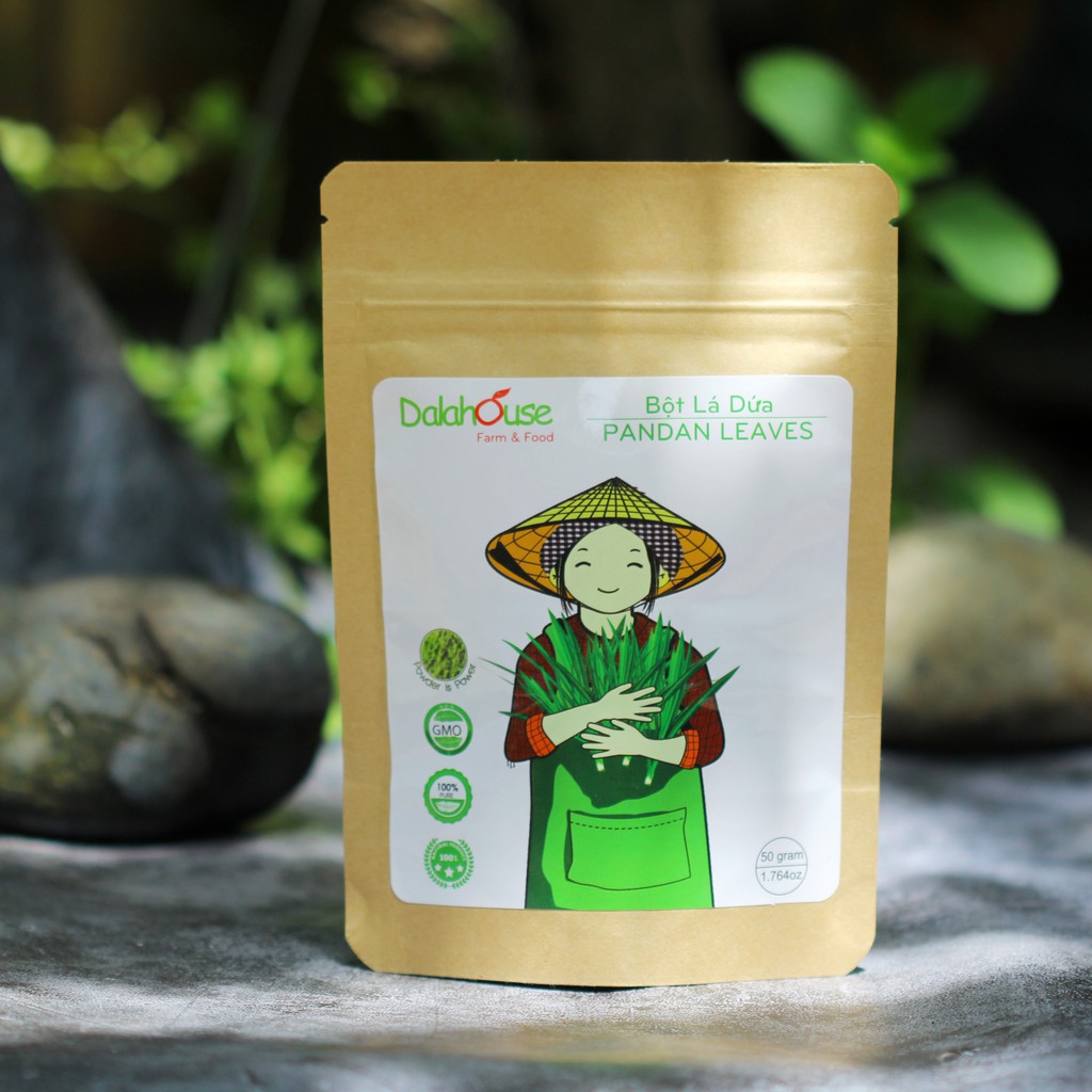 Bột Lá Dứa Sấy Lạnh  DalaHouse Làm Bánh,Mùi Lá Nếp Tự Nhiên, Chuẩn FDA