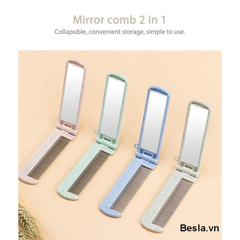 🌈Lược Mini kèm gương tiện lợi