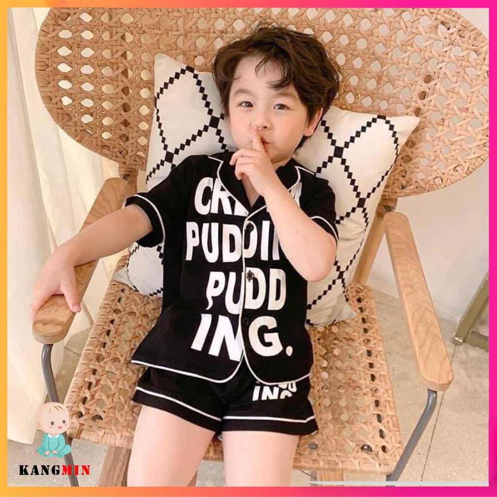 Đồ bộ pijama bé trai Kangmin kids, đồ bộ mặc nhà cho bé trai QATEK08, quần áo cho bé trai bé gái từ 7-27kg