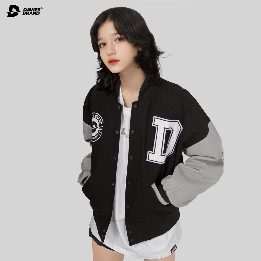 Áo bomber bóng chày nam nữ Davies brand Grey Varsity Baseball Academy Bomber| D19-AK1-X