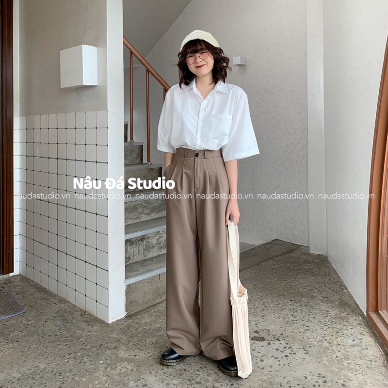 QUẦN SUÔNG NÂU TÂY DÀI 100CM  - NÂU ĐÁ STUDIO.