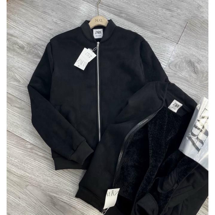 SALE ÁO KHOÁC NAM DA LỘN LÓT LÔNG ĐEN, ÁO BOMBER NAM