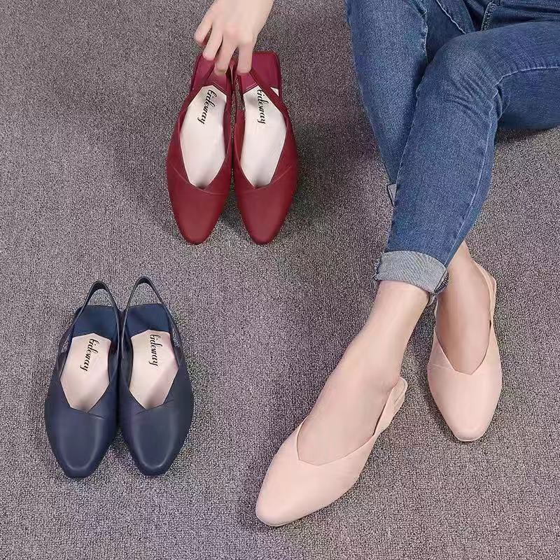 2K03 Sandal quai hậu gót vuông thời trang giầy dép thể thao nữ đế cao su đi làm đi chơi trong nhà êm chân