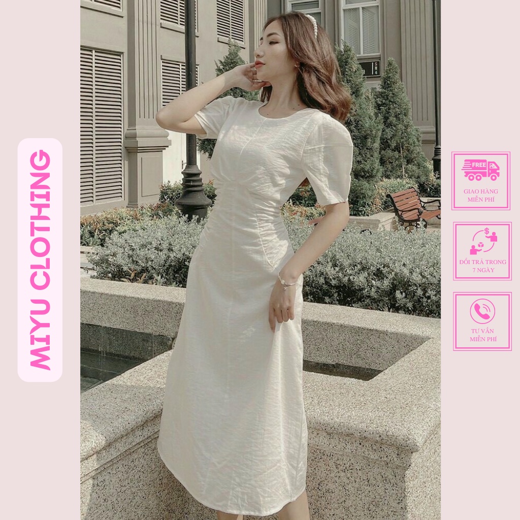 Váy tiểu thư sang chảnh dáng dài đầm dự tiệc sang trọng cưới vintage dạo phố chất linen cao cấp MiyuClothing