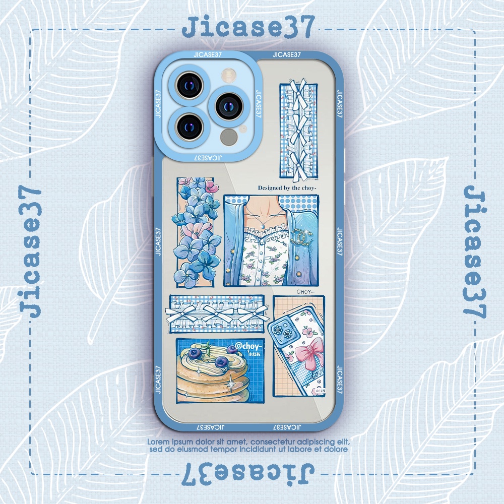 Ốp lưng iphone cạnh vuông Jicase aesthetic tone xanh lam 6plus/6s/6splus/7/7plus/8/8plus/x/xs/11/12/pro/max/plus/promax
