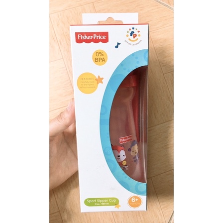 Bình nước ống hút silicone mềm 360ml Fisher Price FP20 upass