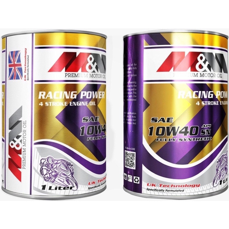 Nhớt xe tay ga cao cấp Tổng Hợp M&M Racing Power 10w40 API SN 0,8L
