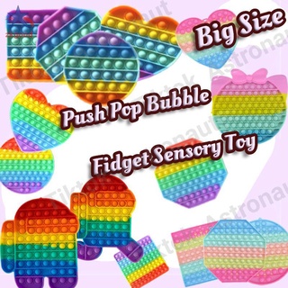 【Ready Stock】Big Size Tiktok Đồ Chơi giảm stress Con Cáo Silicone 12cm-20cm Pop It Fidget Toy Rainbow Color Finger Pressure Bubble SensoryToys đồ chơi Bóp bong bóng thư giãn xả stress