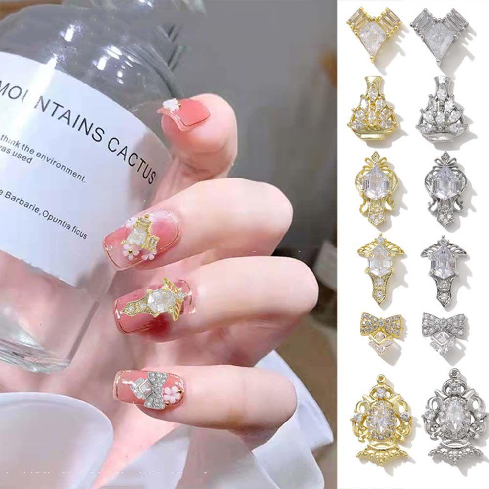 JARRED Phụ Kiện Đá Đính Trang Trí Móng Tay 3D Hình Nơ Sang Trọng