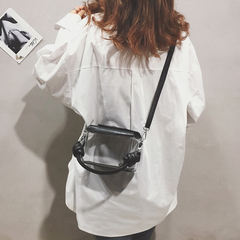 Túi đeo chéo vuông nhựa trong suốt kiểu dáng đơn giản IELGY