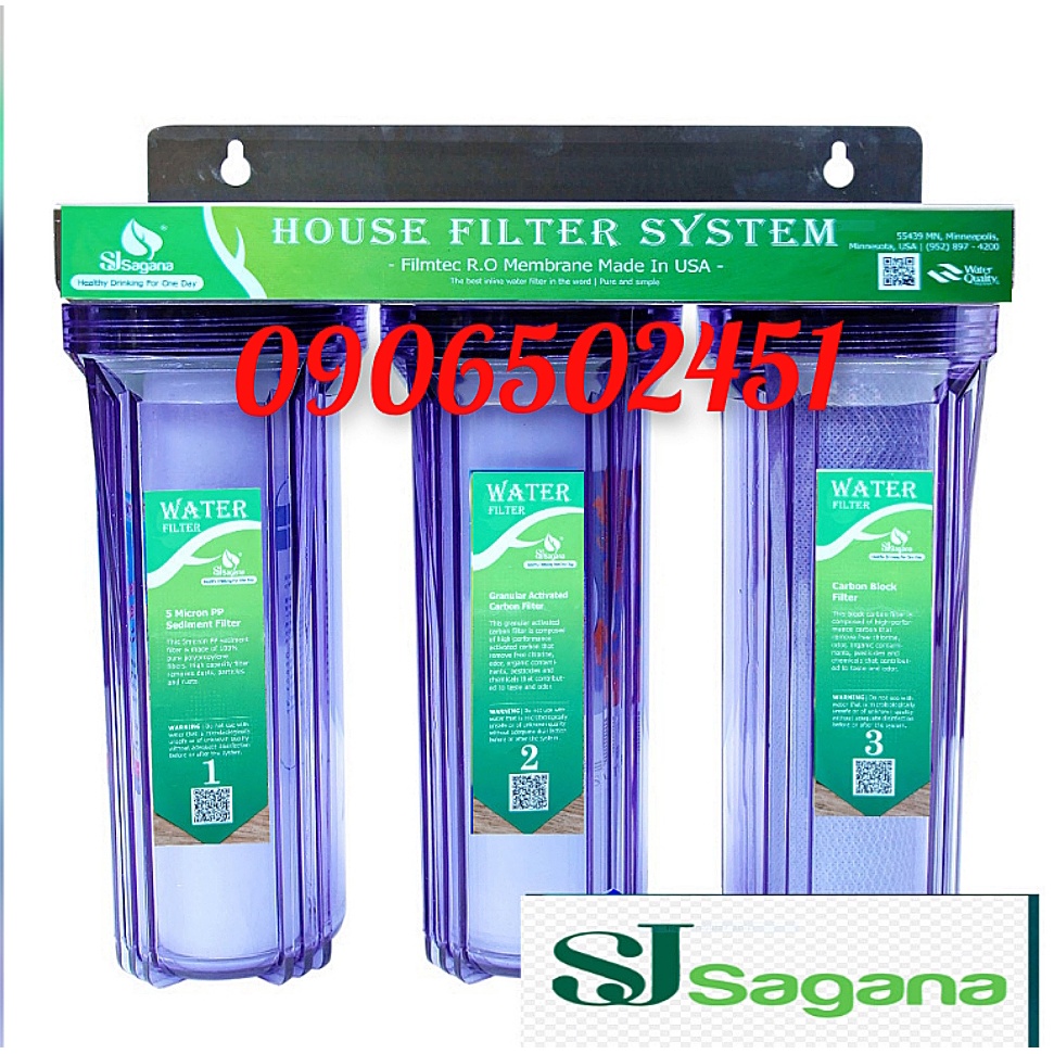 Bộ lọc nước sinh hoat  3 cấp lọc 10 inch