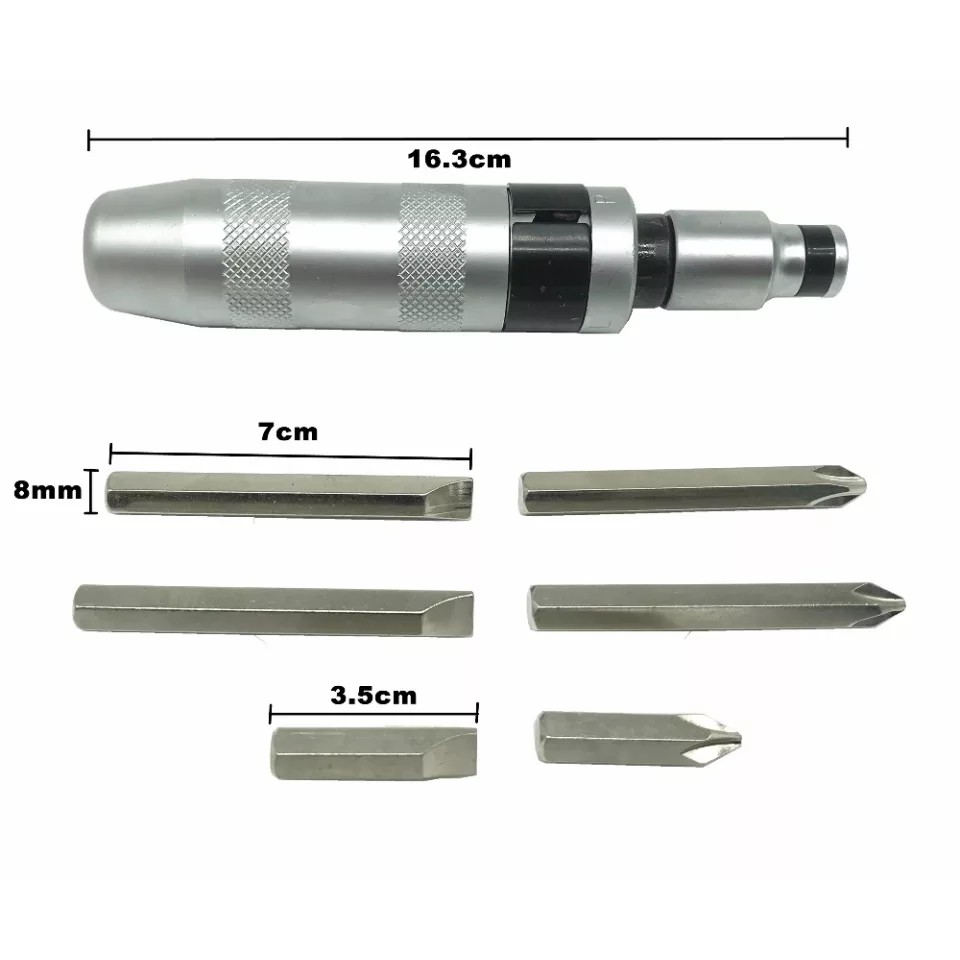 Bộ tua vít tác động 9 món 2 đầu 1/4 và 1/2