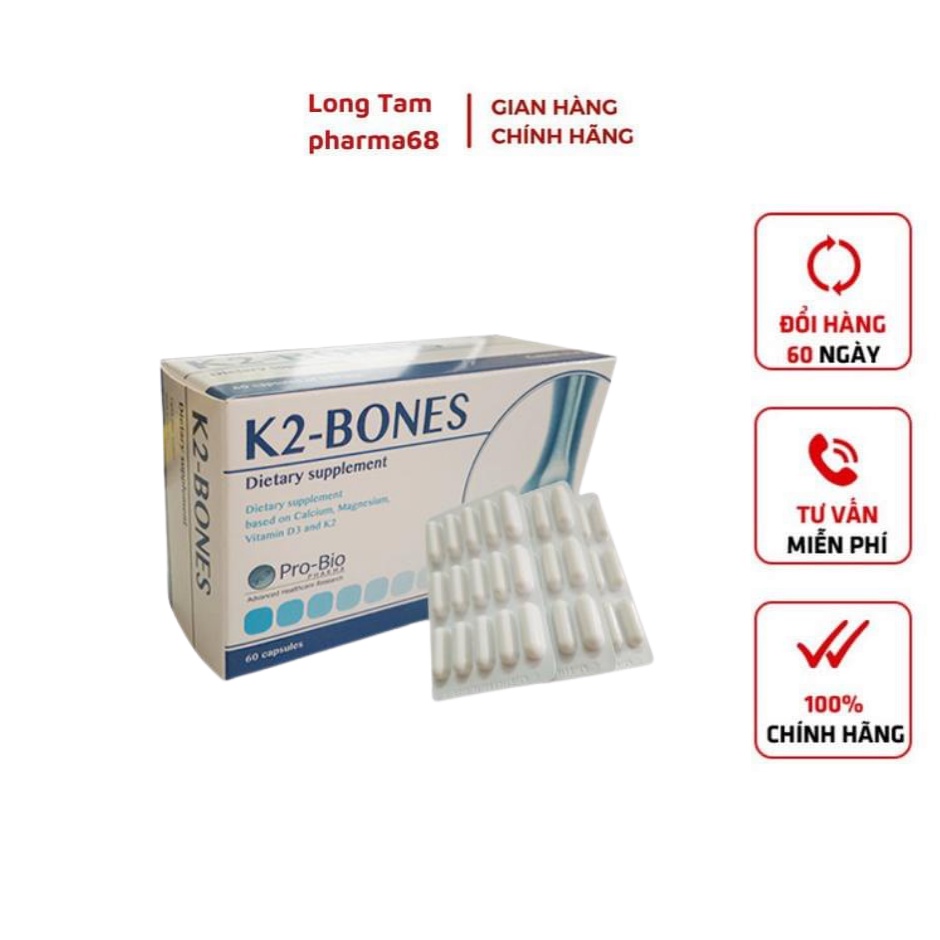 Viên Uống Canxi K2-Bone date 2025: Hỗ trợ giảm nguy cơ loãng xương -Hộp 60 viên