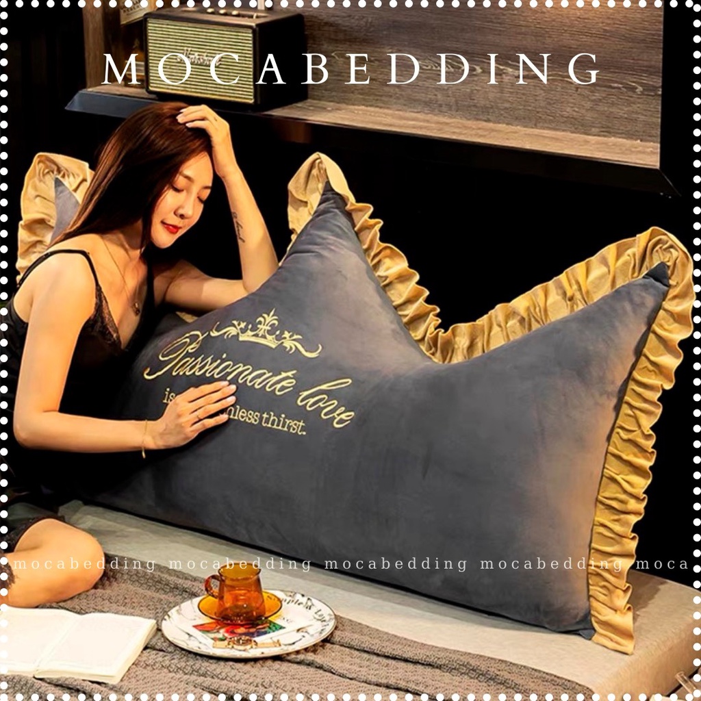 Gối Tựa Đầu Giường Nhập Khẩu Mẫu Passinate Love Sang Chảnh 1m5 / 1m8 chuẩn 3 lớp - Moca Bedding