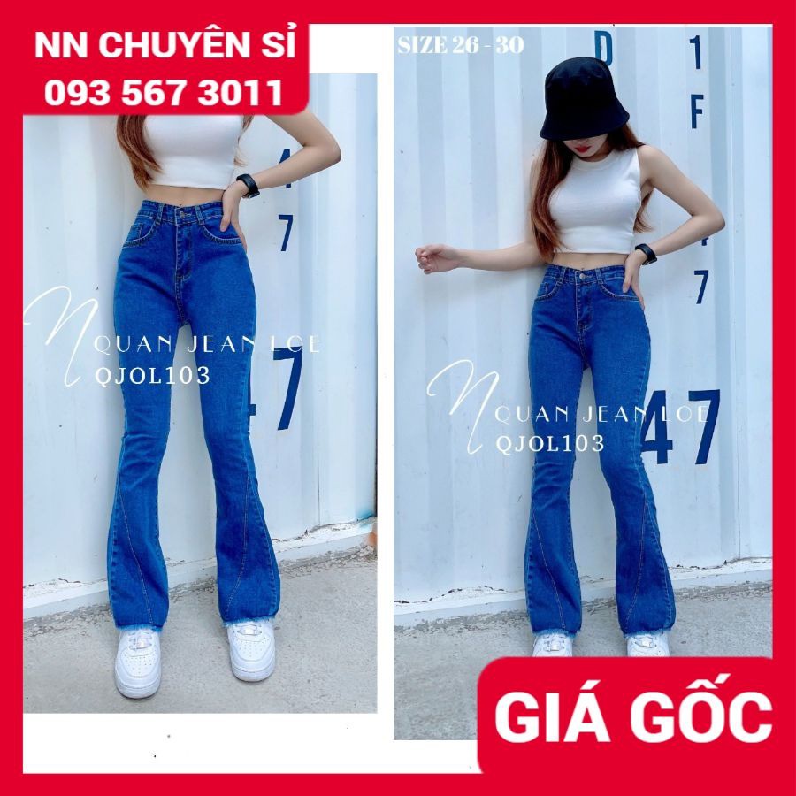 HÀNG CAO CẤP⚡ QUẦN JEAN DÀI ỐNG LOE ⚡ẢNH THẬT⚡ QUẦN JEAN LOE - QUẦN BÒ ỐNG LOE LƯNG CAO QJOL103 ⚡