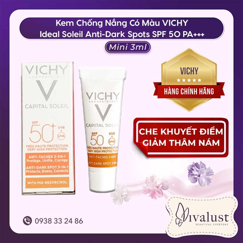 Mini 3m - Kem Chống Nắng Có Màu VICHY Ideal Soleil Anti-Dark Spots SPF 50 PA+++ -