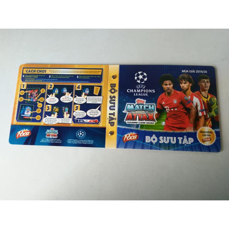 1 Album Poca Match Attax + 2 thẻ  Poca Match Attax lấp lánh