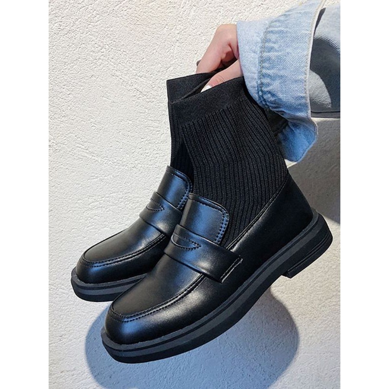 Giày boots ống ngắn da phong cách châu âu ( kèm video thật )