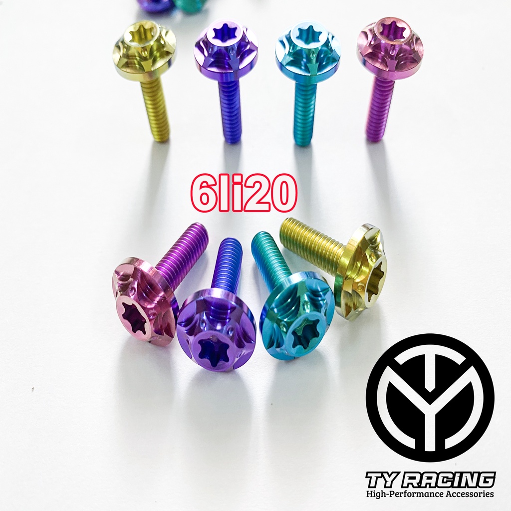 Ốc Titan 6li Dù Sao 2 tầng gắn Dàn Áo xe máy Chuẩn GR5 xịn - TY Racing