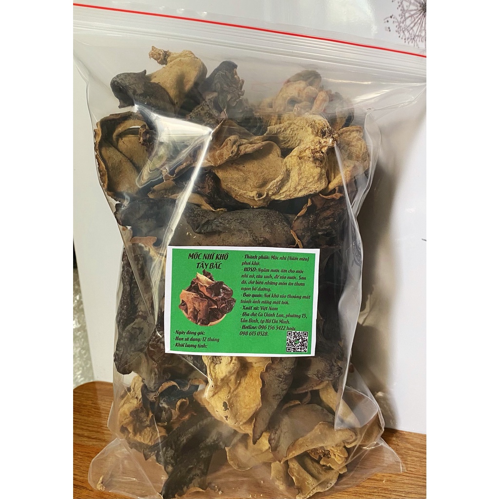 Mộc nhĩ/Nấm mèo khô Điện Biên loại 1 ngon giòn, không tẩm hóa chất, tai nấm to