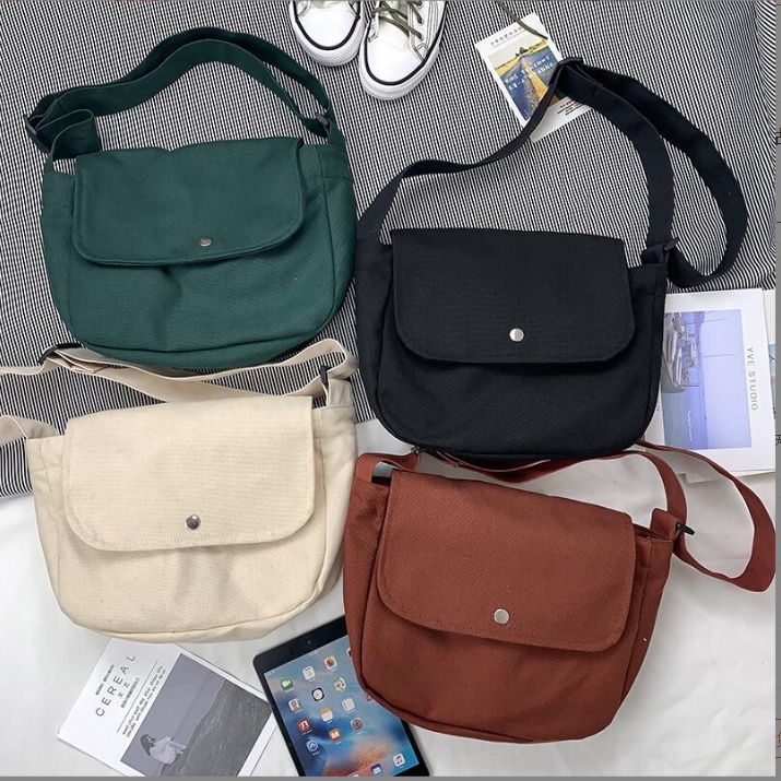 Túi đeo chéo đi làm, đi học đẹp, giá rẻ, vải canvas thời trang unisex