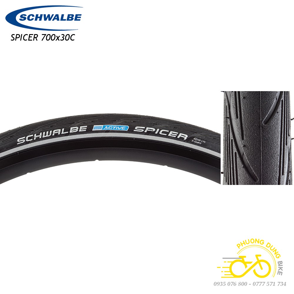 Lốp xe đạp Schwalbe Spicer K-Guard viền phản quang 700x30C - 1 Chiếc