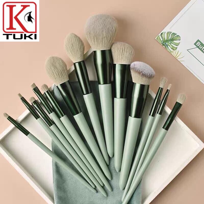 Bộ cọ trang điểm 13 món, kèm túi đựng